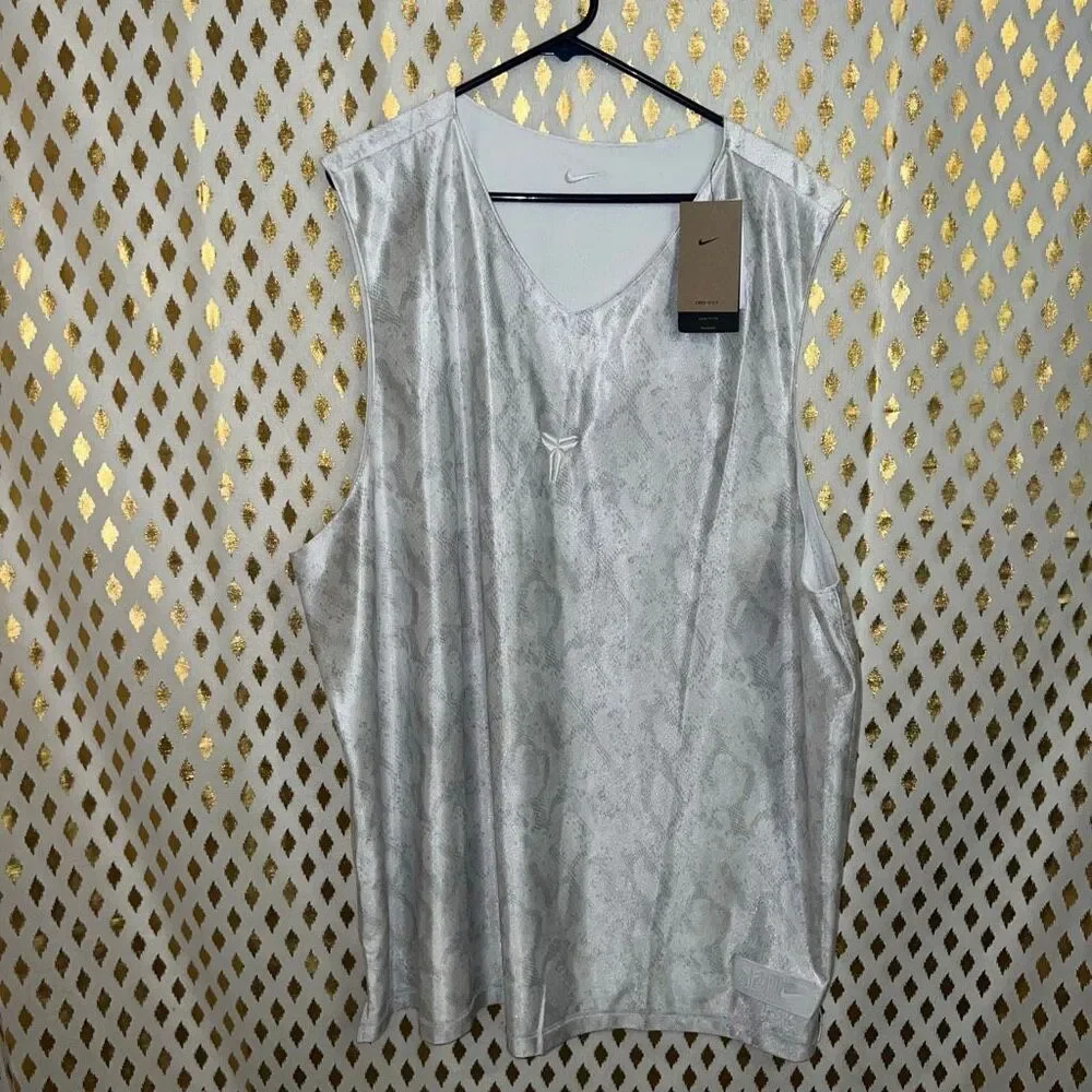 NWT Nike Kobe Dri-fit Reversible Basketball Jersey white snakeskin tank top FZ09